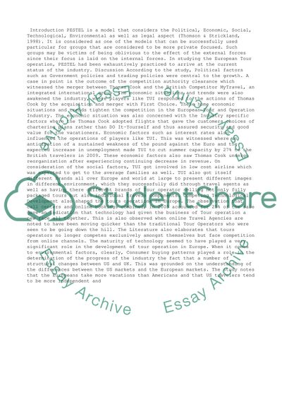 European Tour Operation Managing Strategy