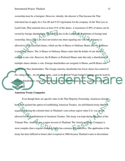 The International Disputes in Thailand