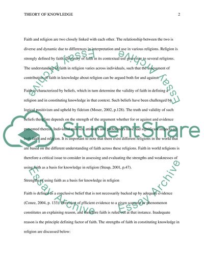 Strengths and Weaknesses of Faith in Religion