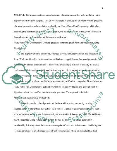 Harry Potter Fan Community as One of the Worlds Popular Fan Communities