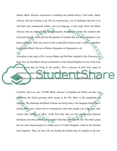 Mental Health among Black African Communities in the UK