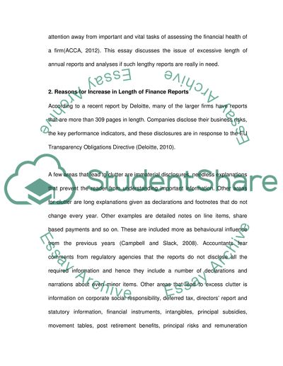 Do Annual Financial Reports have to be so lengthy and cluttered