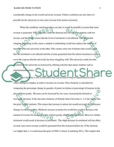 Raise or Lower Tuition