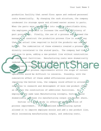 Process Improvement: Implementation Featuring Gortrac
