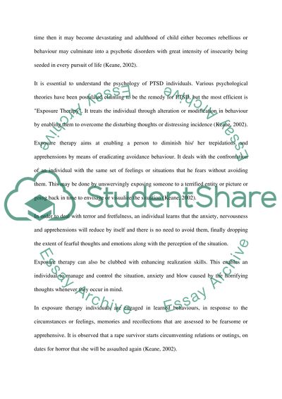 Exposure Therapy to Treat Post Traumatic Stress Disorder of Childhood Abuse
