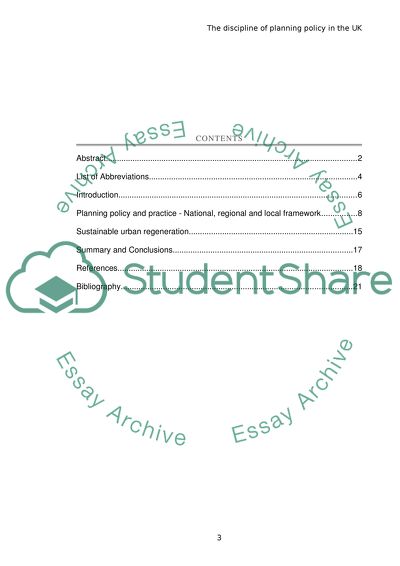 Discipline of planning policy in the UK
