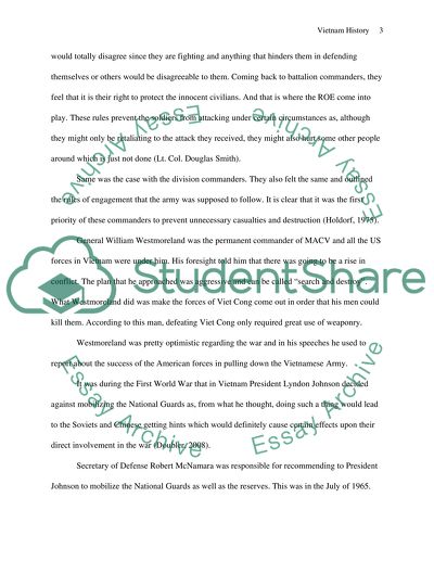 Vietnam history - Rules of Engagement as seen through the different levels of command