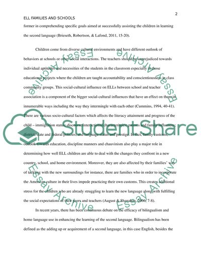 ELL Families and Schools