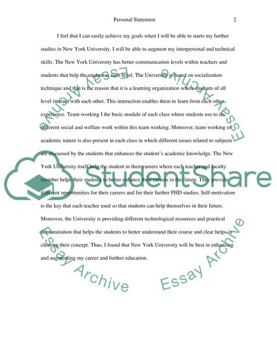 Education - personal statement