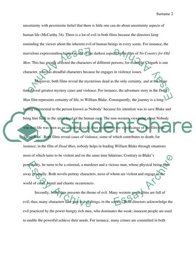 The similarity and differences of No Country for Old Men and Dead Man