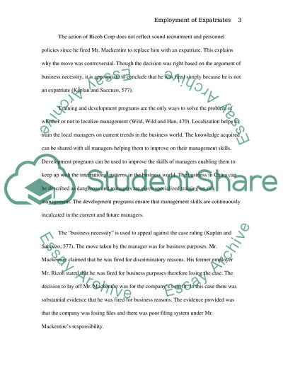 Employment of Expatriates