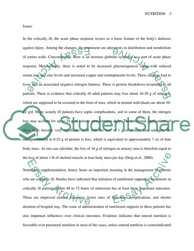 Indications and Contraindications of Nutrition Support in the Critically Ill Adult