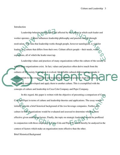 Culture and Leadership: A Comparison of Coca-Cola and Pepsi