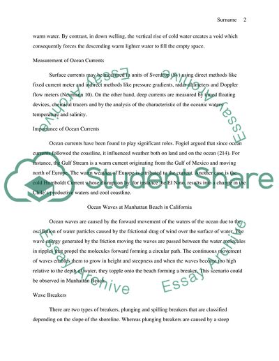 Manhattan Beach in California Oceanography