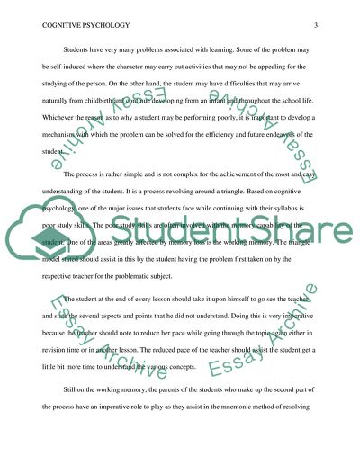 Cognitive Psychology in Education