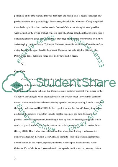 Coca olas Response to Changing Market Conditions