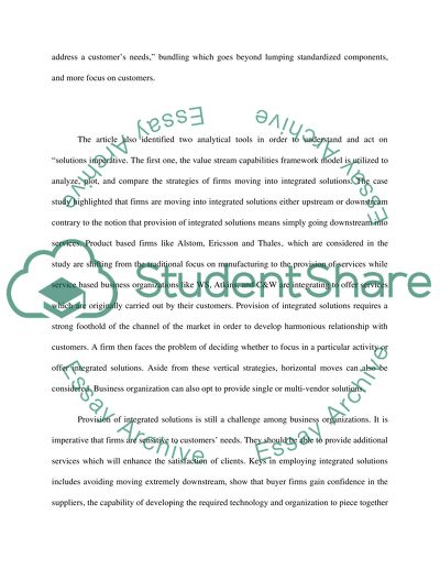 Integrated Solutions for Customers