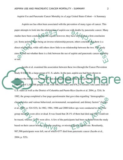 Aspirin Use and Pancreatic Cancer Mortality in a large United States Cohort