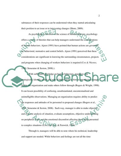 The Effectiveness Uses of Psychology in Management