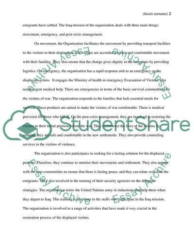 The International Organization for Migration