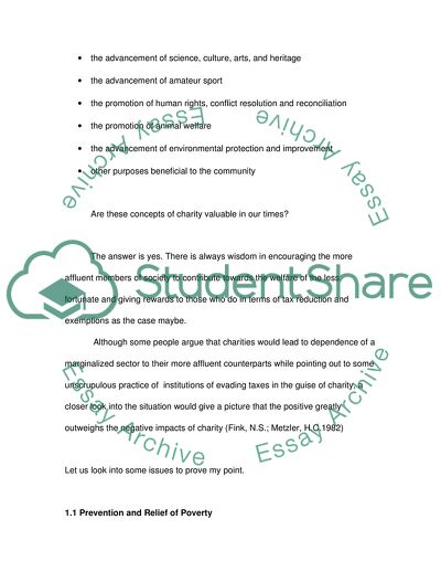 Does Charity Remain a Valuable Legal Concept for the UK in 2006 and for the Future