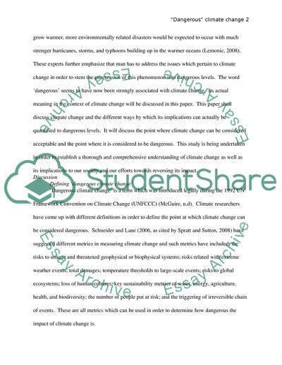 Dangerous Climate Change