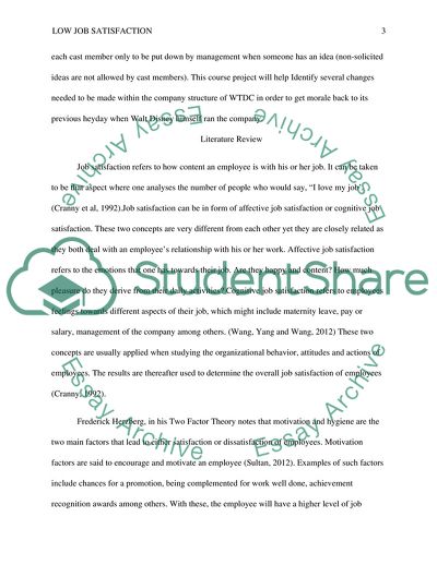 Low Job Satisfaction at Disney