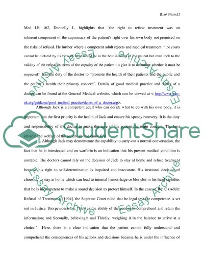 Law and Ethics - Malette v Shulman, 2 Med LR 162, Donnelly J