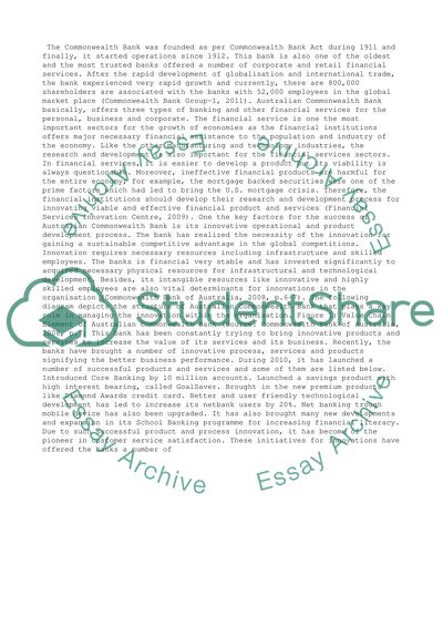 Innovation Management at Australian Commonwealth Bank