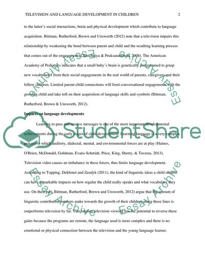 Impacts of television on Language Development in Children