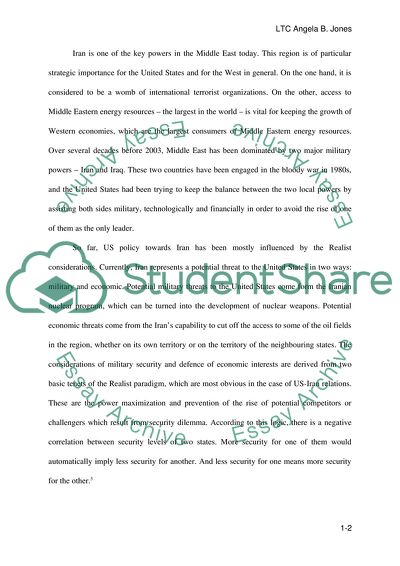 International Relations Theories: The US-Iran Relations