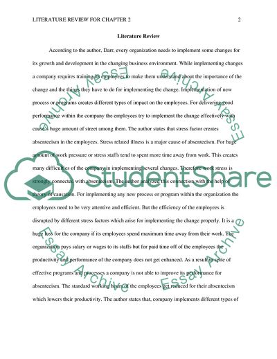 The Relationship Between Stress and Absenteeism