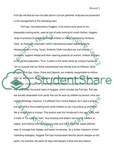 Marketing of Huggies Brand Pull-Ups