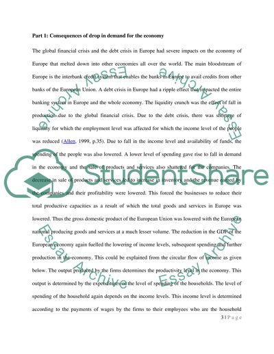 Consequences of Drop in Demand for the Economy