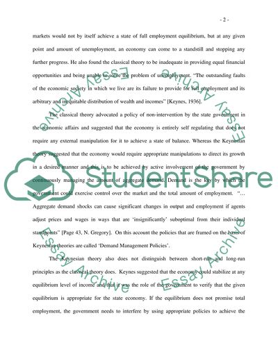 The Keynesian School of Economics