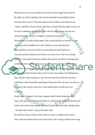 Poetic Elements in the Song The Road Not Taken