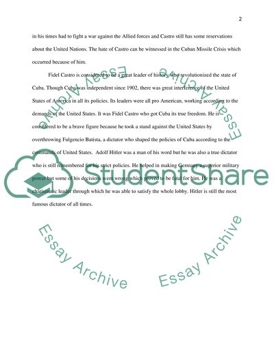 Fidel Castro vs Adolf Hitler