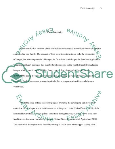 The Disturbing Issue of Food Insecurity and Its Prevalence in the US