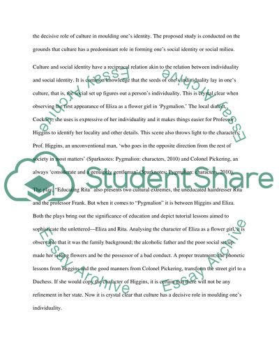 The Relationships between Culture and Social Identity in Pygmalion and Educating Rita