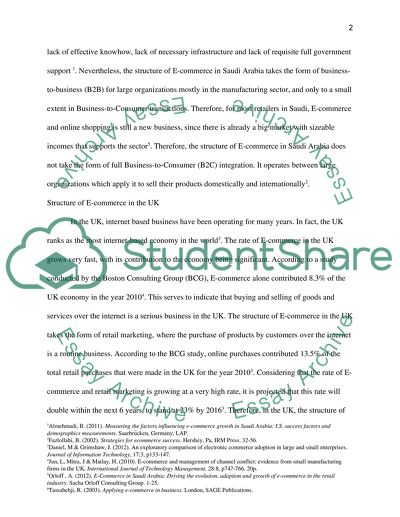 E-commerce (online shopping) in Saudi Arabia and the UK