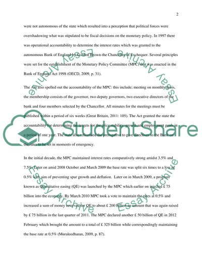 The Official Bank Rate and Macroeconomic and Financial Circumstances