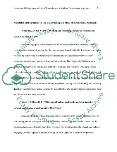 Use Of Journaling as a Mode of Instructional Approach