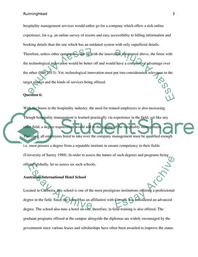 Comparison of Different Kinds of Business Strategies in Relevance to Hospitality Management
