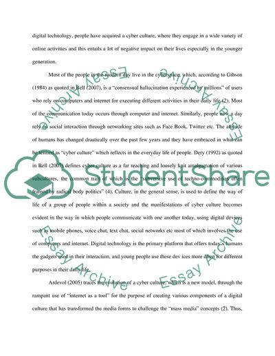 Cyber Culture and the Digital Age