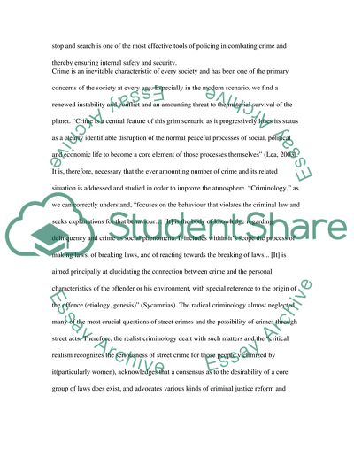 Police Powers: the Issue of Stop and Searching