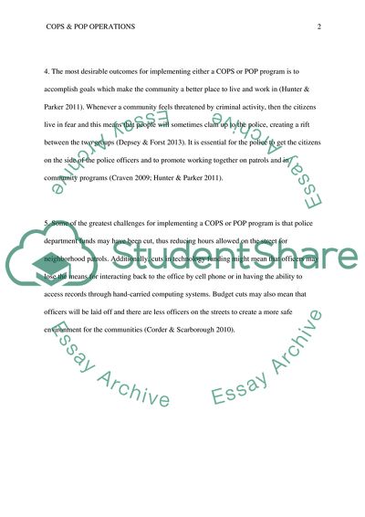 Community-Oriented Policing (COP) and Problem-Oriented Policing (POP)