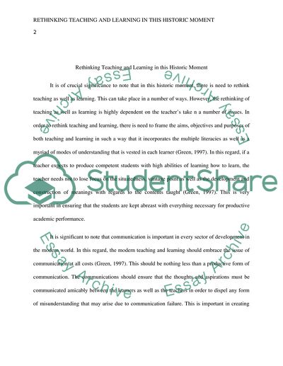 Critical Reflection Journal Teaching Towards