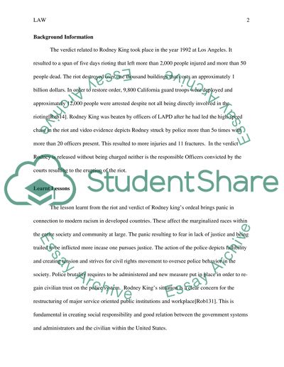 Rodney Kings verdict and riots