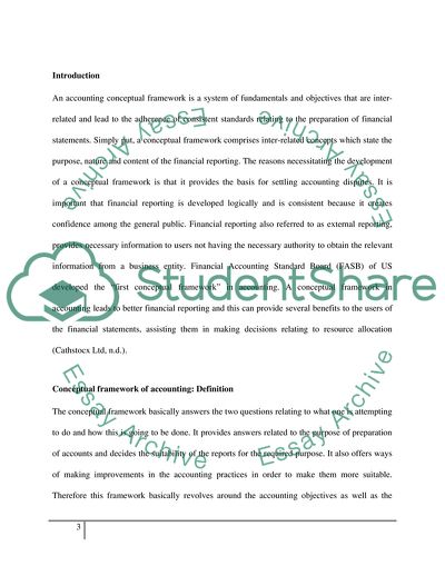 Australian Accounting Conceptual Framework Theory