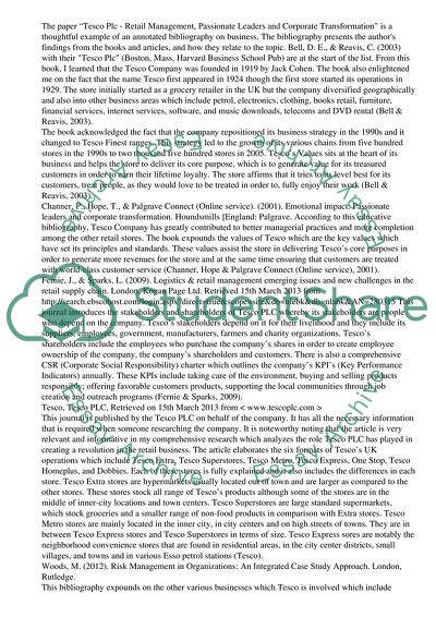 Retail Management: Tesco Plc